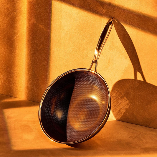 Wokpan 28cm - RVS Antiaanbak - PFAS vrij - Keramisch - Daimond