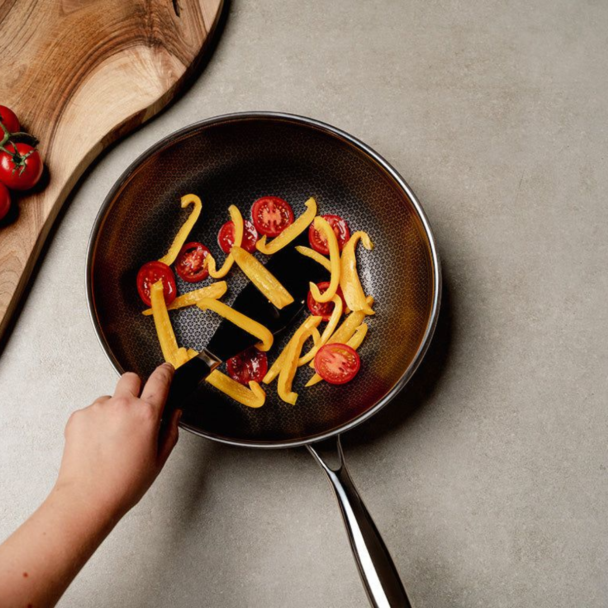 Wokpan 28cm - RVS Antiaanbak - PFAS vrij - Keramisch - Daimond