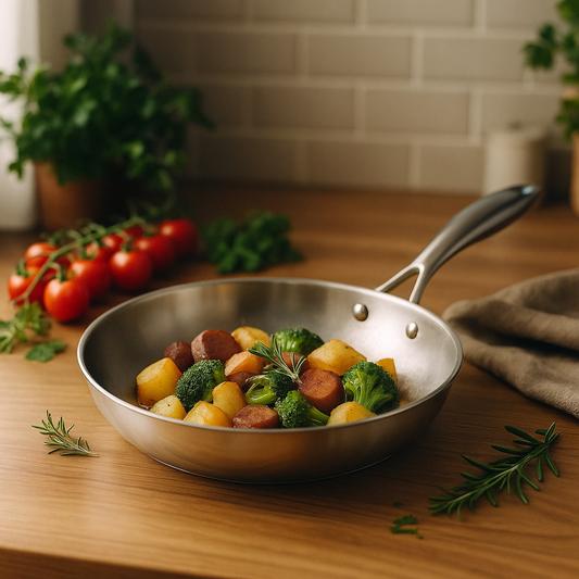 Wok en Koekenpannenset 2-delig 28cm - PFAS vrij - RVS - SteelCraft