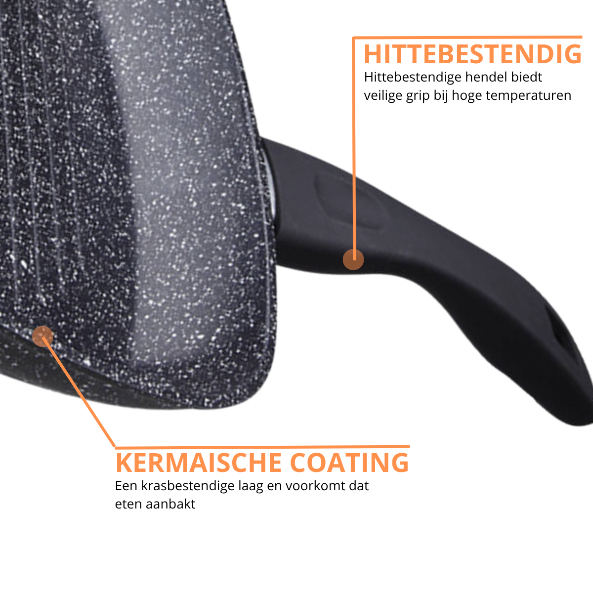 Grillpan 24cm - Antiaanbak - PFAS vrij