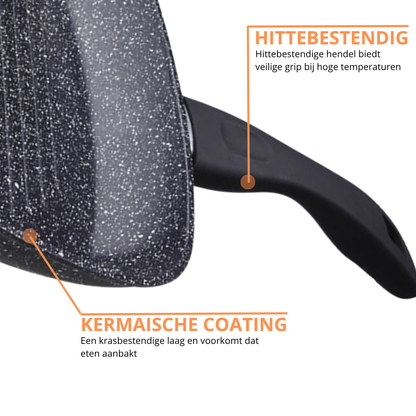 Grillpan 24cm - Antiaanbak - PFAS vrij