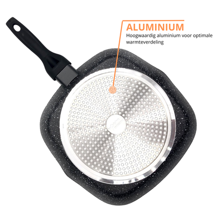 Grillpan 24cm - Antiaanbak - PFAS vrij