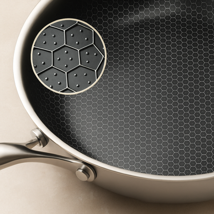 Wok en Koekenpannenset 2-delig 28cm - Antiaanbak - PFAS vrij - Zwart- RVS - Daimond PRO