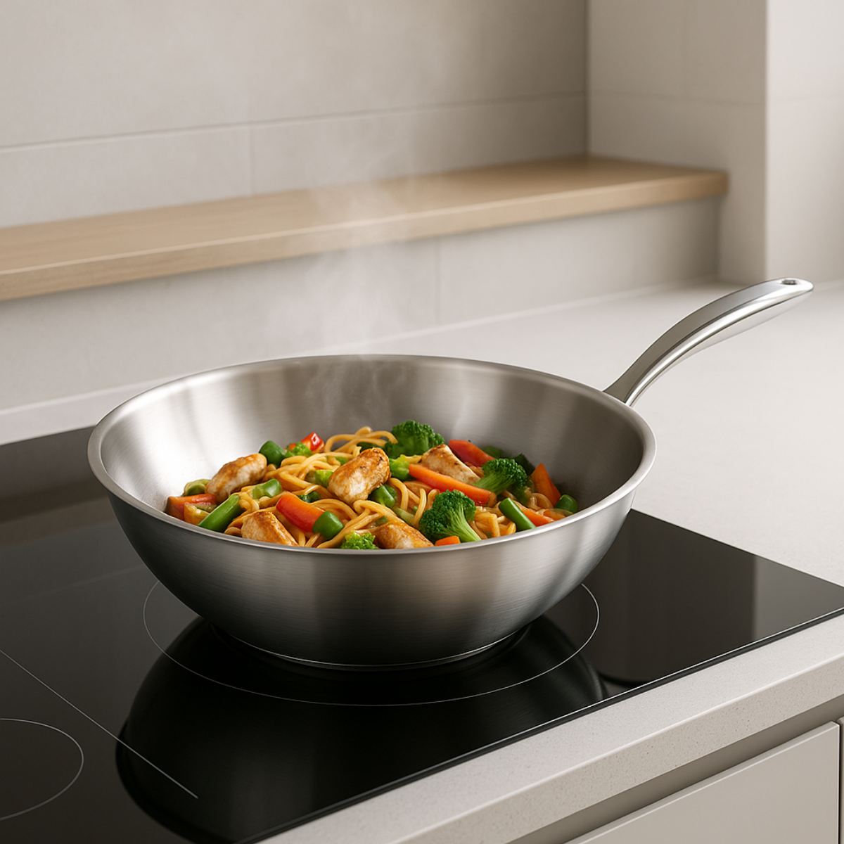 Wokpan 28cm - RVS - PFAS vrij