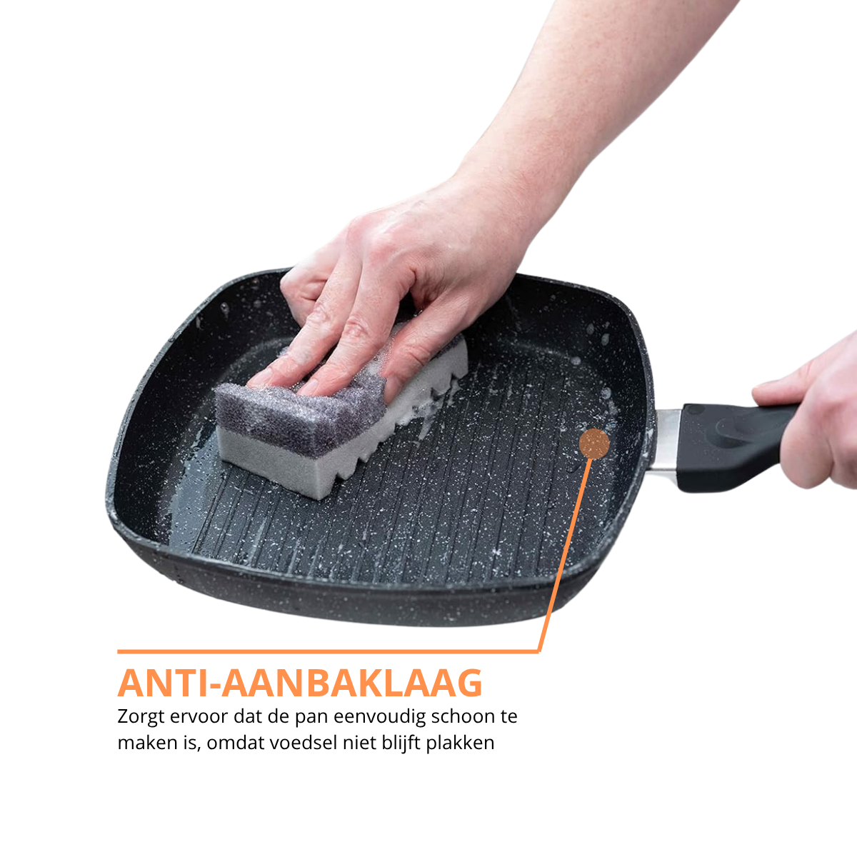 Grillpan 24cm - Antiaanbak - PFAS vrij