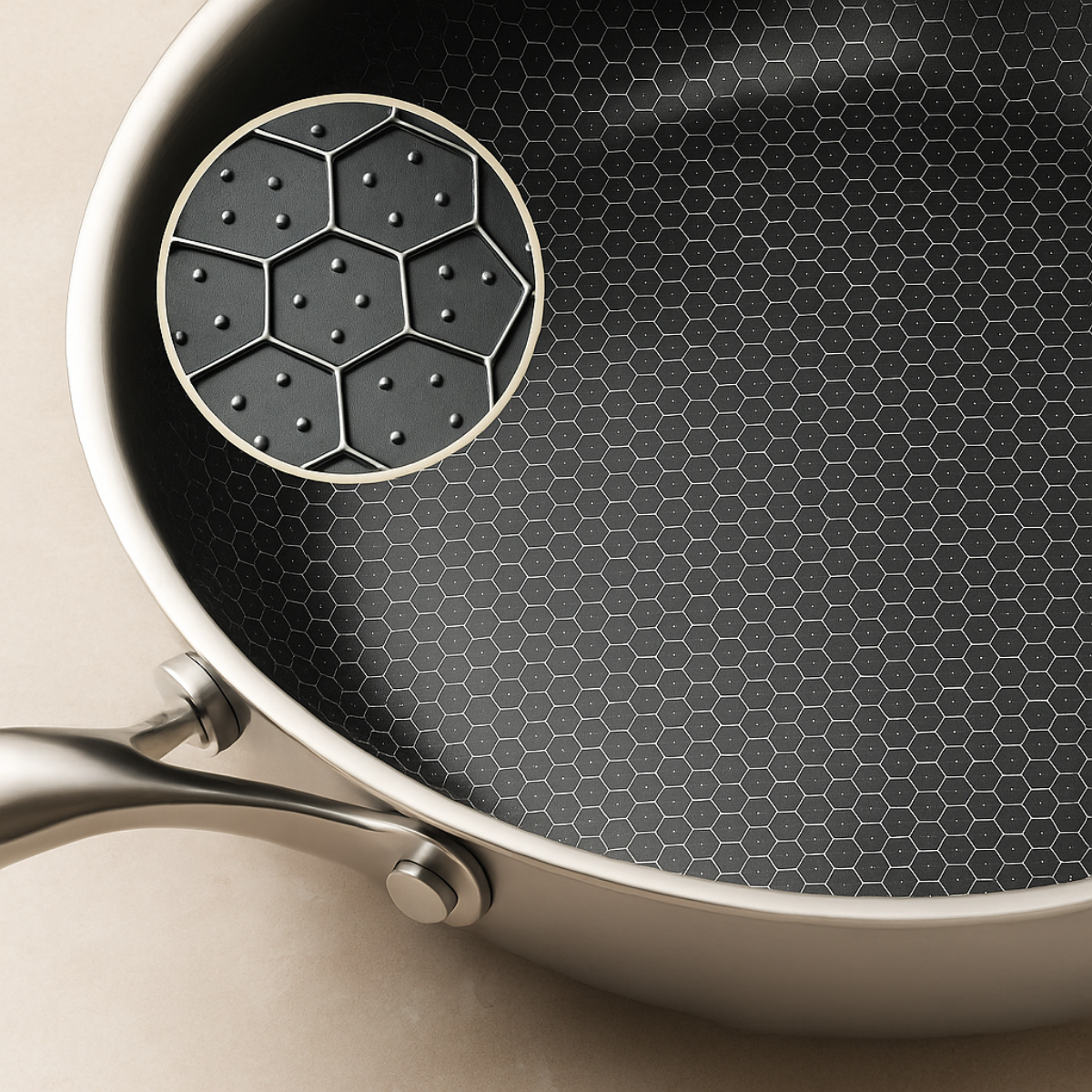 Wokpan 28cm - RVS Antiaanbak - PFAS vrij - Keramisch -  Daimond