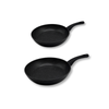 Koekenpannenset 2-delig  24/28cm - Antiaanbak - PFAS vrij - Zwart