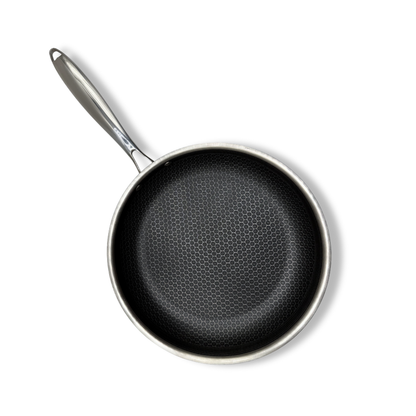 Wok en Koekenpannenset 2-delig 28cm - Antiaanbak - PFAS vrij - Zwart- RVS - Daimond PRO