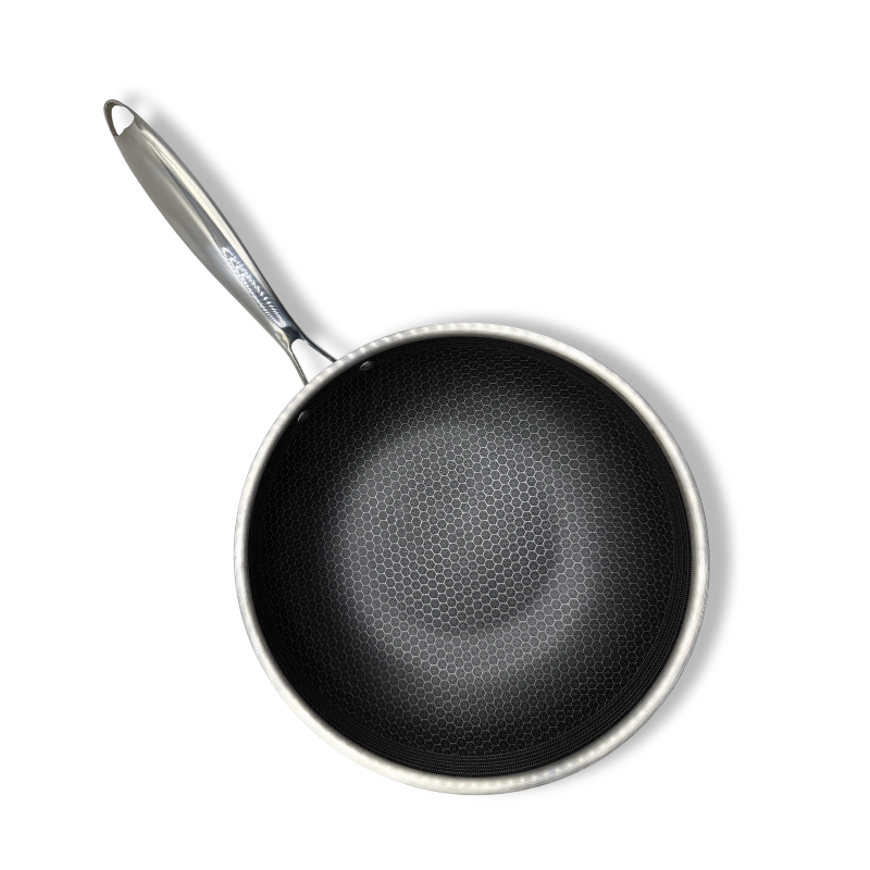 Wokpan 28cm - RVS Antiaanbak - PFAS vrij - Keramisch -  Daimond